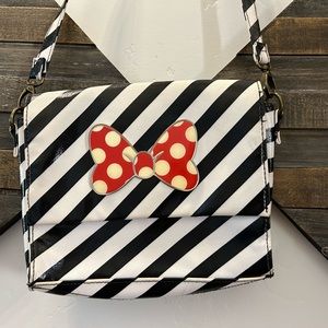 Disney Parks Authentic Minnie Mouse White Black Red Purse.
